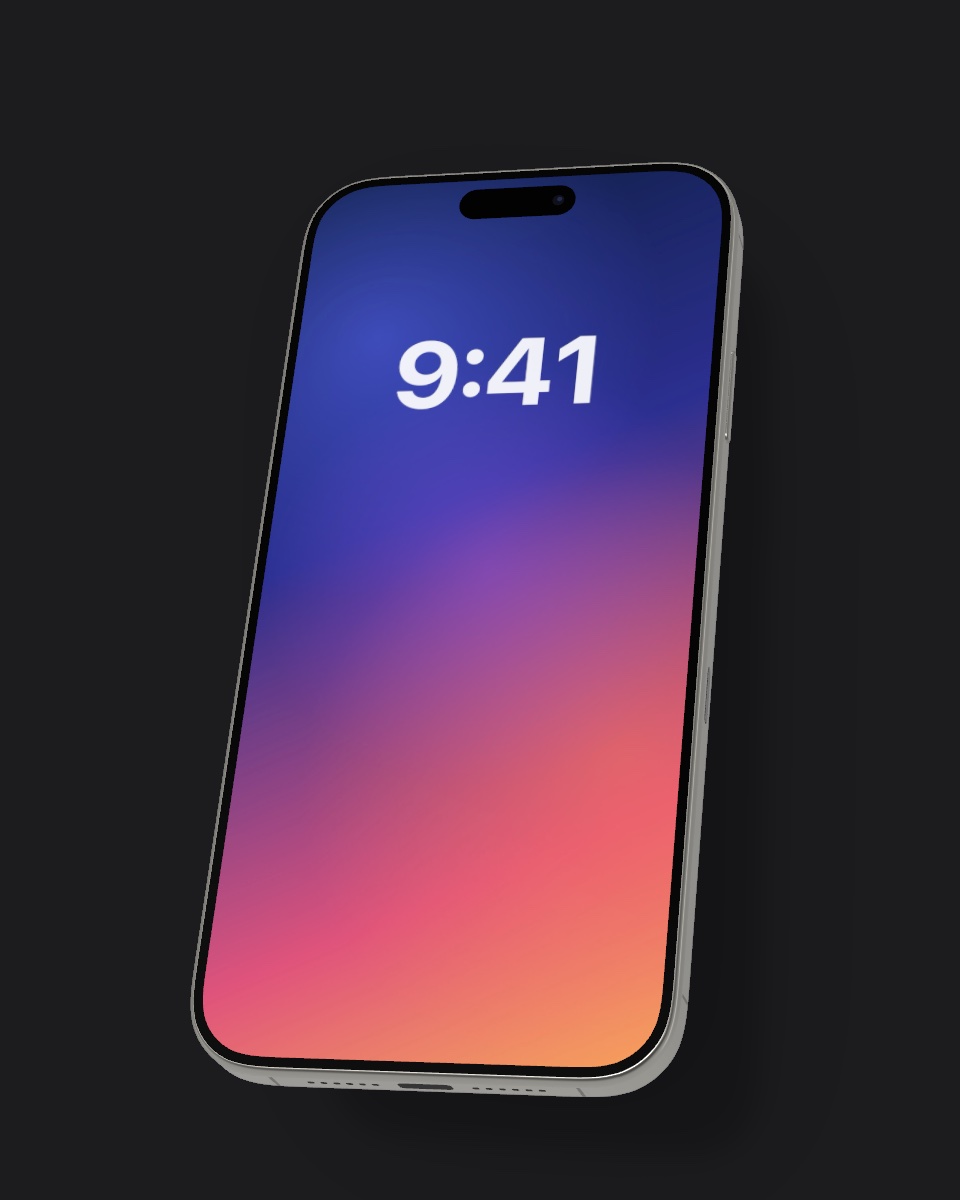 iPhone mockup example (titanium)